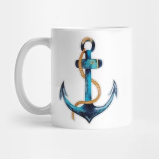 Sailor Anchor Blue Nautical Watercolor Mug